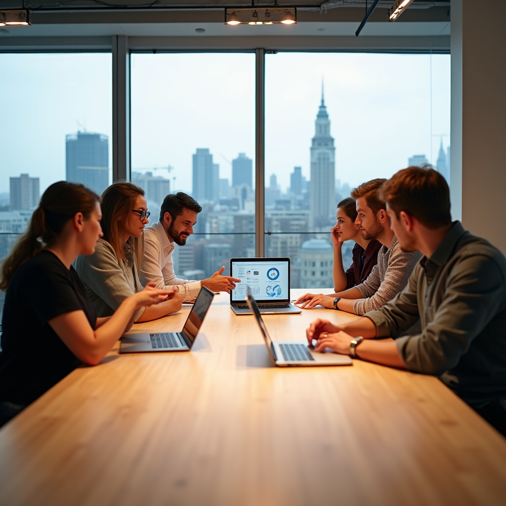 Young adults learning about personal finance in a modern workshop setting